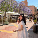 PacificPosition Sunday in Provence Vintage Lace Cotton Babydoll Dress