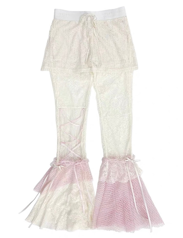 Rose Island Pink Sea Jellyfish Flared Pants