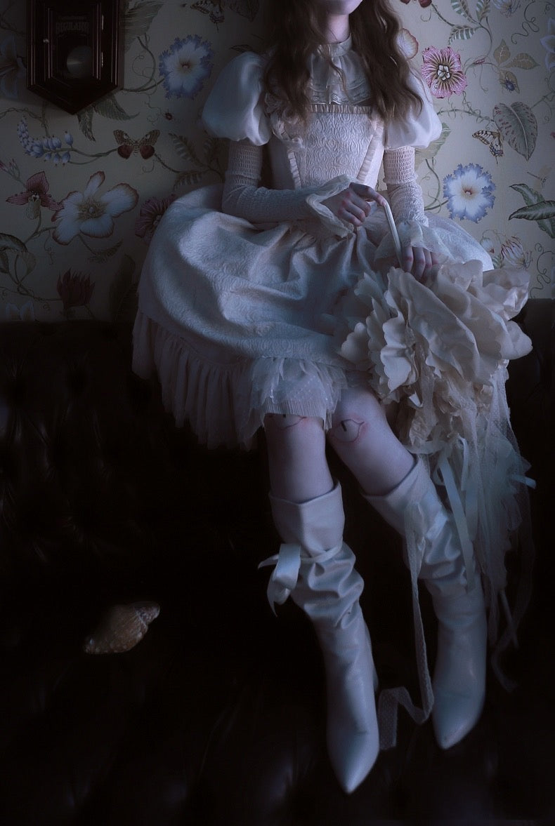 Get trendy with [Nololita] Hallucination Rose The Missing Moon Silk Like Cotton Shirt Christmas - Shirts & Tops available at Peiliee Shop. Grab yours for $36 today!