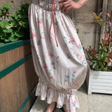 UNOSA UNOSA Pink-Green Floral Ribbon Slip Dress