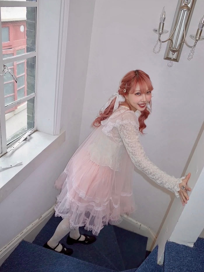 Get trendy with [August Unicorn] Rose romance transparent outer dress - Dresses available at Peiliee Shop. Grab yours for $75 today!