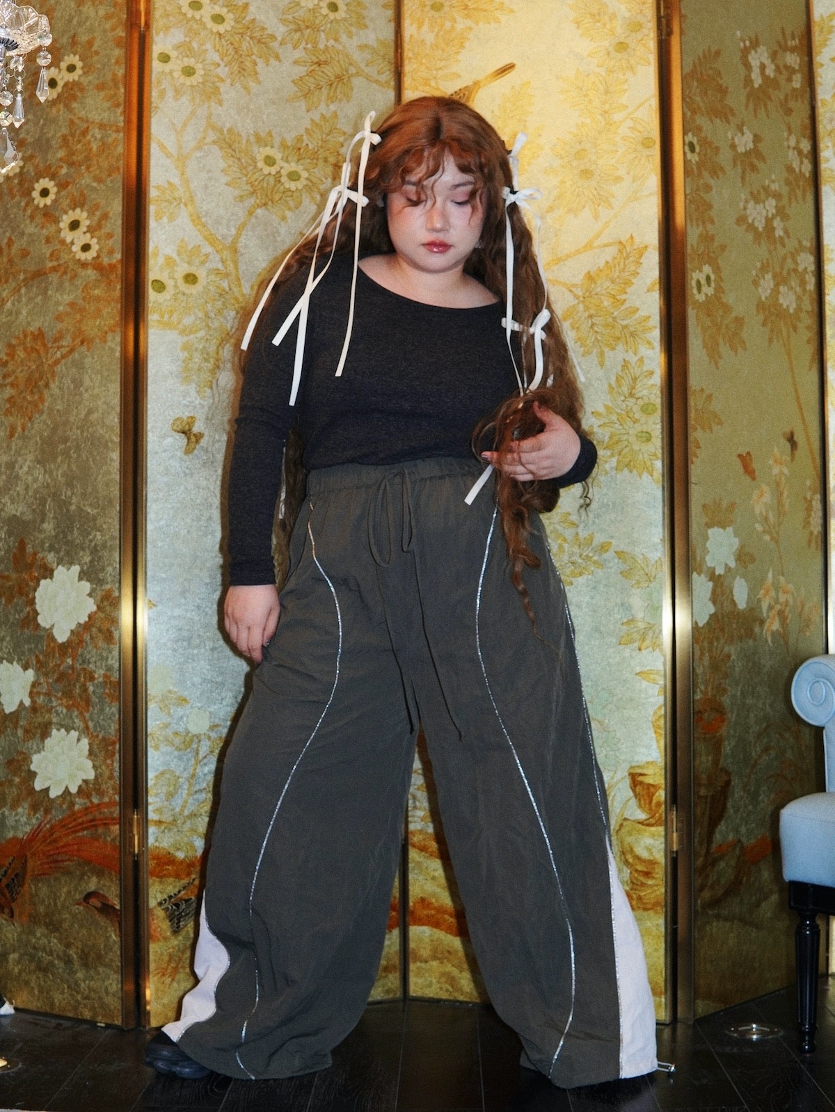 Get trendy with [Curve Beauty] Reflective Leisure Sports Pants -  available at Peiliee Shop. Grab yours for $47 today!