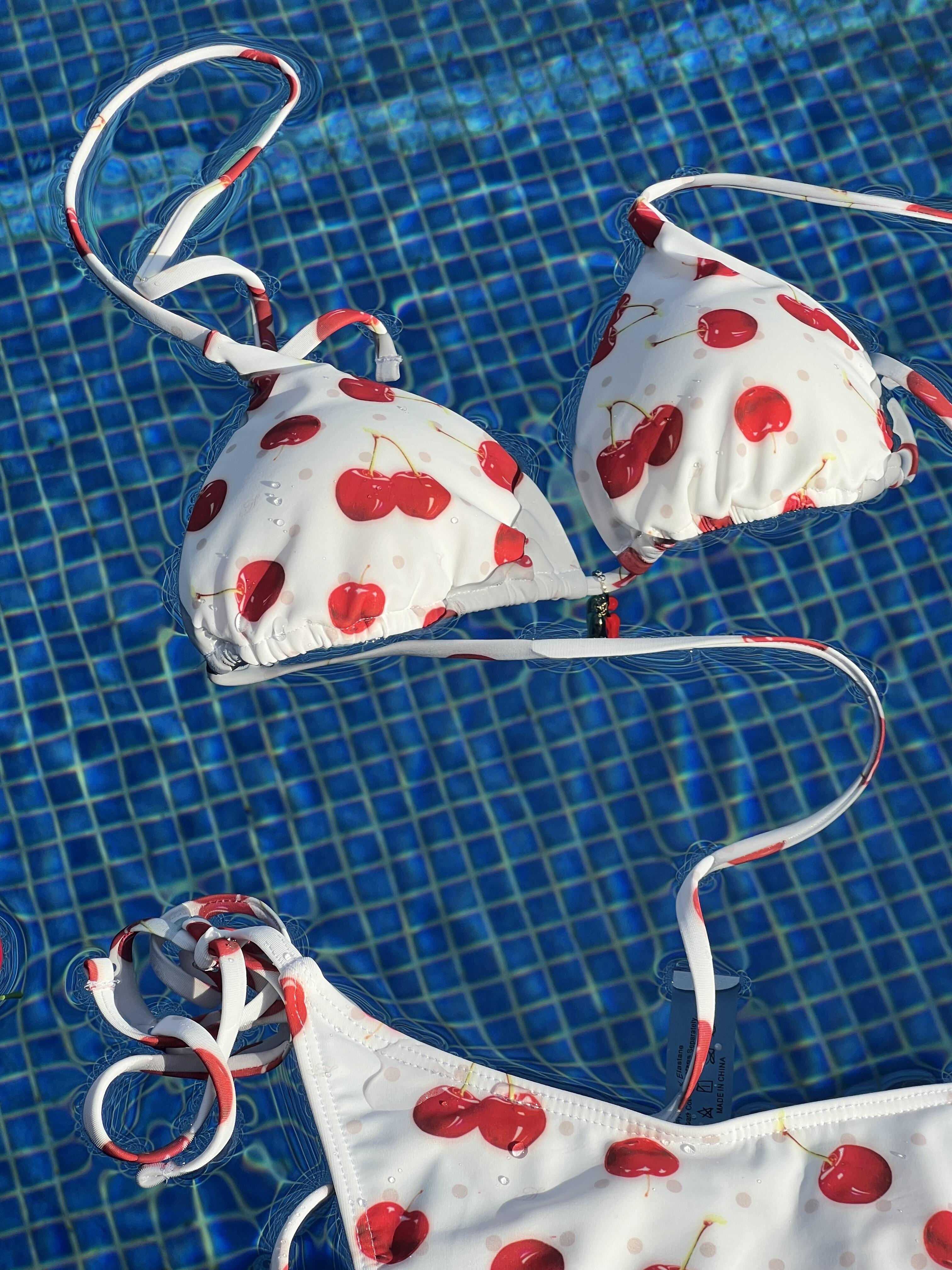 Get trendy with [Yes She Does]  Cherry Bite Bikini Set -  available at Peiliee Shop. Grab yours for $49 today!
