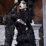 Blood Supply Moon Funeral Beaded Lace Cape