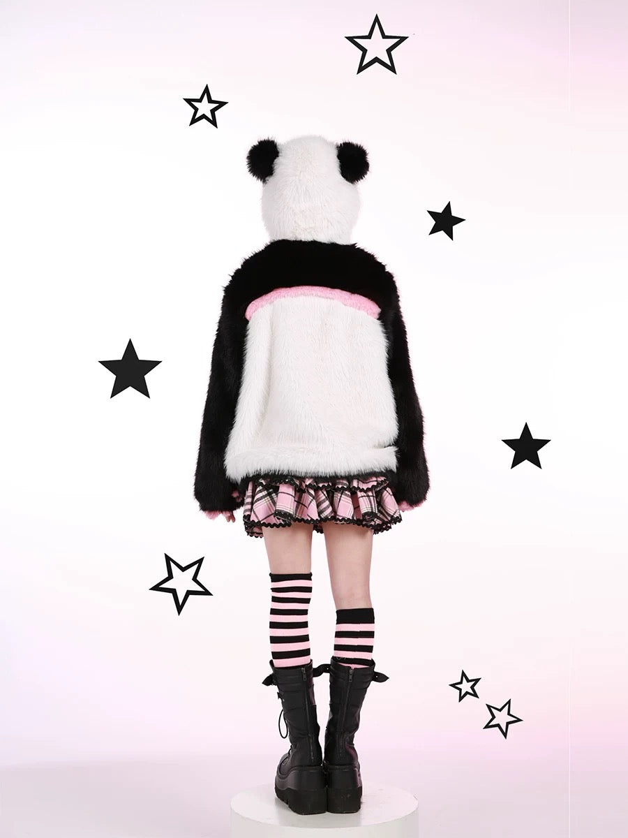 Get trendy with Evil Tooth Kawaii Panda Look Faux Fur Hoodie Coat Christmas -  available at Peiliee Shop. Grab yours for $78 today!