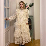 Get trendy with [August Unicorn] Exquisite Heavy Lace Embroidered Dress - Dresses available at Peiliee Shop. Grab yours for $197 today!
