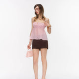 34ounce Peach Bloom Beaded Halter Top