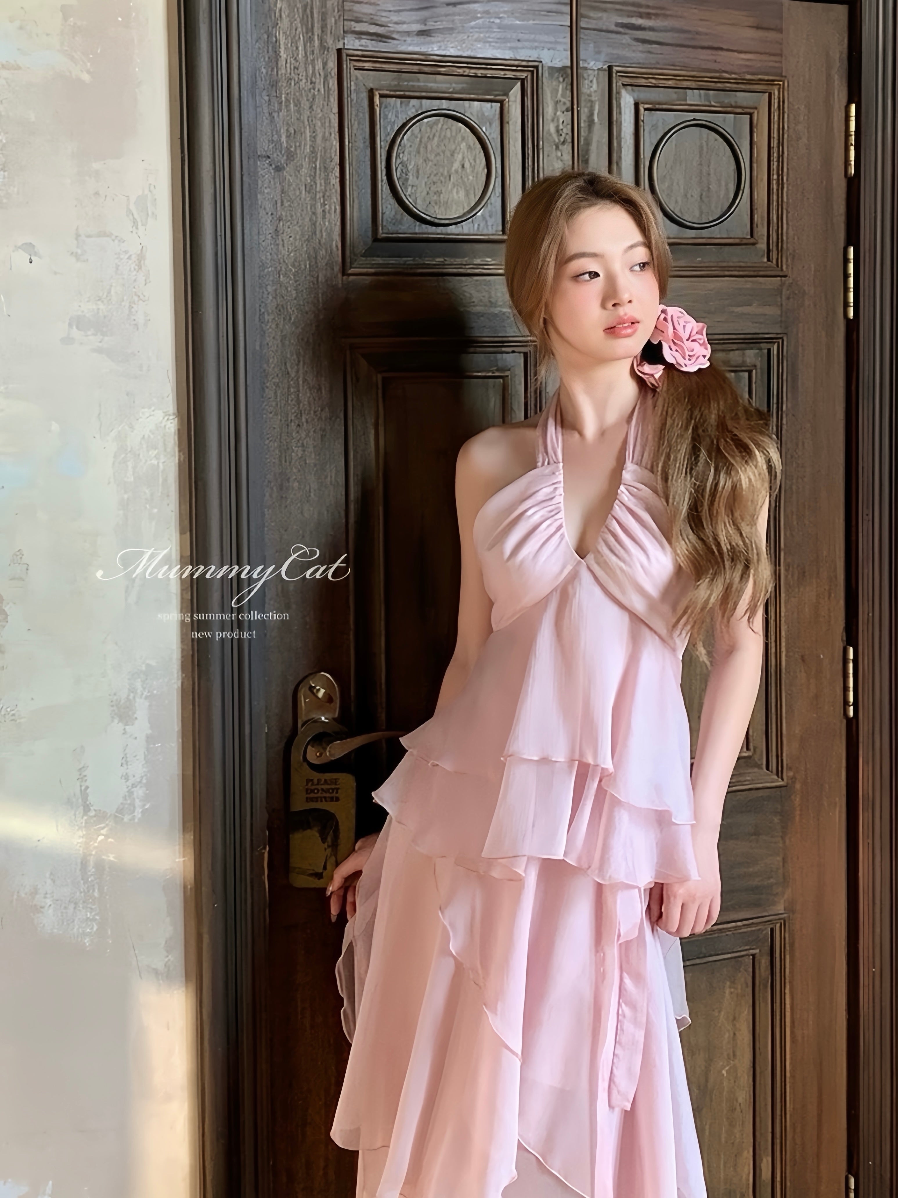 Get trendy with [Mummy Cat] Spring Sakura Rimantic Dress Set -  available at Peiliee Shop. Grab yours for $62 today!