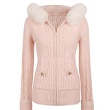 [Mummy Cat] Christmas Time Vintage Faux Fur Knit Hoodie