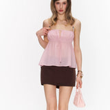 34ounce Peach Bloom Beaded Halter Top