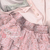 MineBeThyVers Let’s Get Married Soft Pink Top and Floral Mini Skirt Set