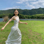 Get trendy with [SPOII UNOSA] Fleur De Saint Tropez Polka Dress MIDI Dress Gown -  available at Peiliee Shop. Grab yours for $78 today!