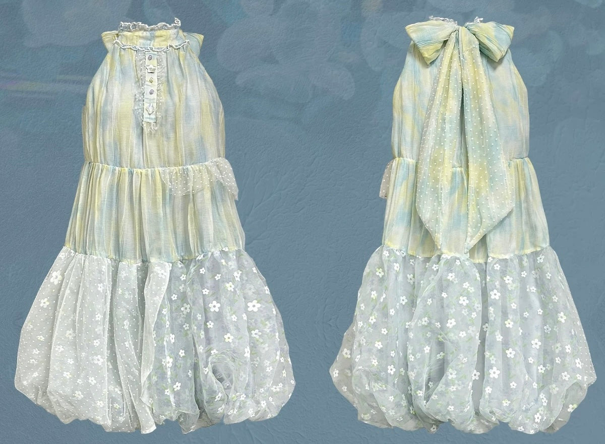 Get trendy with [Rose Island] Blue Sea Fairytale Mini Dress - Dress available at Peiliee Shop. Grab yours for $62 today!