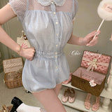Coquette Babydoll Gingham romper jumpsuit