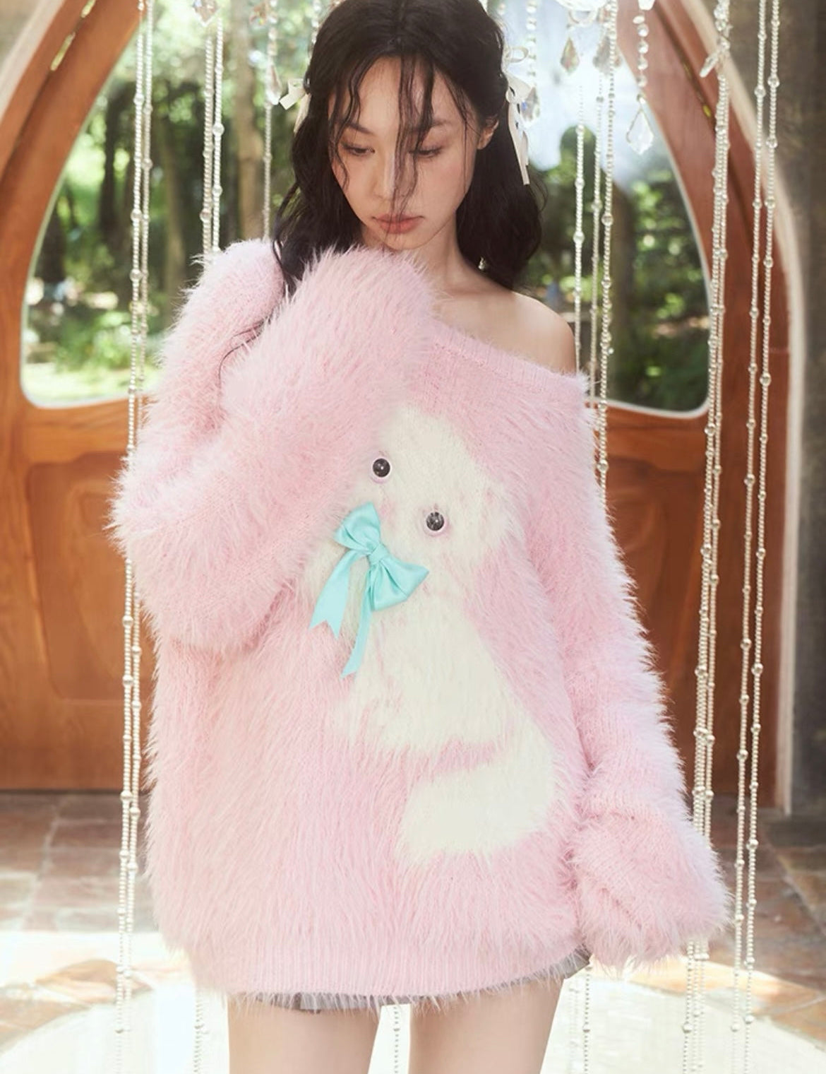 Get trendy with [KV72] Kitty Enchantment Bow Sweater -  available at Peiliee Shop. Grab yours for $58 today!