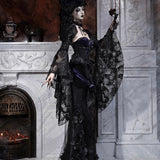 Blood Supply Moon Funeral Beaded Lace Cape