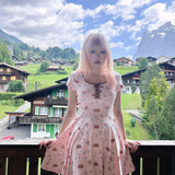[Peiliee x Rose Island Exclusive] Deer Ballet Fawn Core Cotton Mini Dress