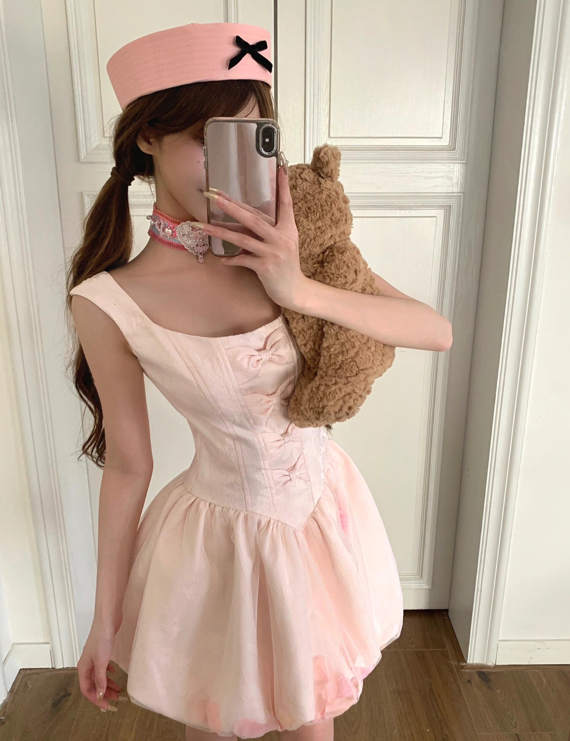 Get trendy with Rose romance 3D flower petals mini dress - Clothing available at Peiliee Shop. Grab yours for $39 today!