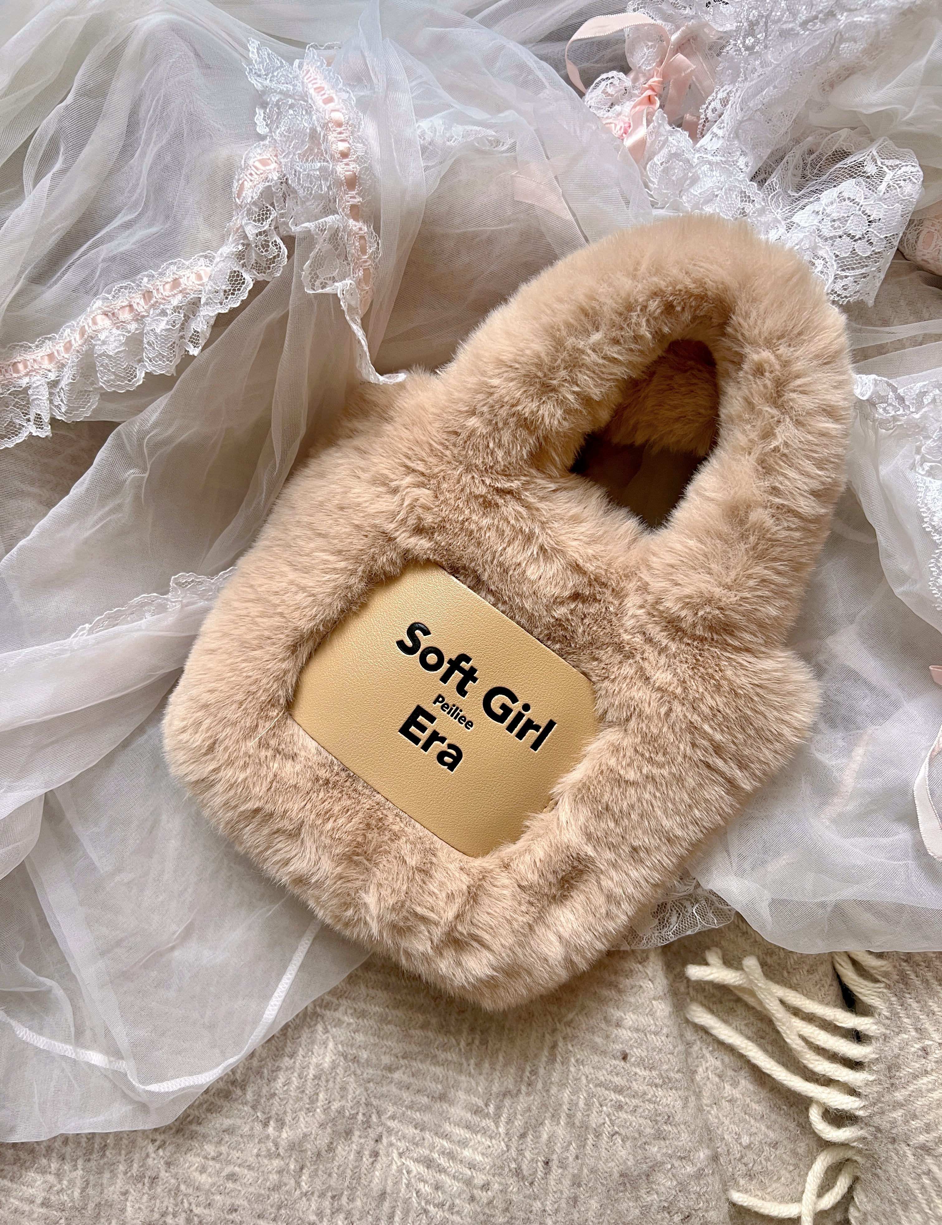 Get trendy with Soft Girl Era Faux Fur Mini Hand Bag -  available at Peiliee Shop. Grab yours for $15 today!