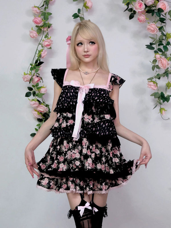 Evil Tooth Rose Night Gal Floral Cami Top