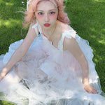 Get trendy with [August Unicorn] Angelic Mist Handmade Outer Dress - Dresses available at Peiliee Shop. Grab yours for $116 today!