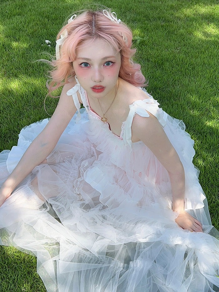 Get trendy with [August Unicorn] Angelic Mist Handmade Outer Dress - Dresses available at Peiliee Shop. Grab yours for $116 today!