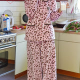 Sleepy Fairy Coral Fleece Leopard Bow Pajama Set