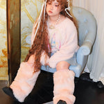 Get trendy with [Curve Beauty] Painterly Chic Faux Fur Sweater -  available at Peiliee Shop. Grab yours for $54 today!