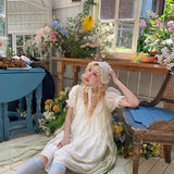 August Unicorn Sugar Doll Silk Cotton Blend A-line Dress