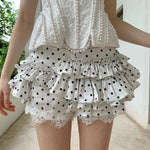 Get trendy with [SPOII UNOSA] Pearl Elegance Polka Mini Skirt -  available at Peiliee Shop. Grab yours for $55 today!