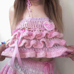 Get trendy with [Customized Hand Knitted] I’m the real doll hand knitted skirt or crop top -  available at Peiliee Shop. Grab yours for $76 today!
