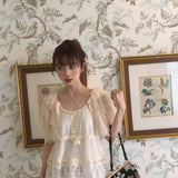 Rose Candy Summer Rose Cottage Princess Lace Cami and Mini Shawl Set