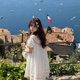 PacificPosition Sunday in Provence Vintage Lace Cotton Babydoll Dress