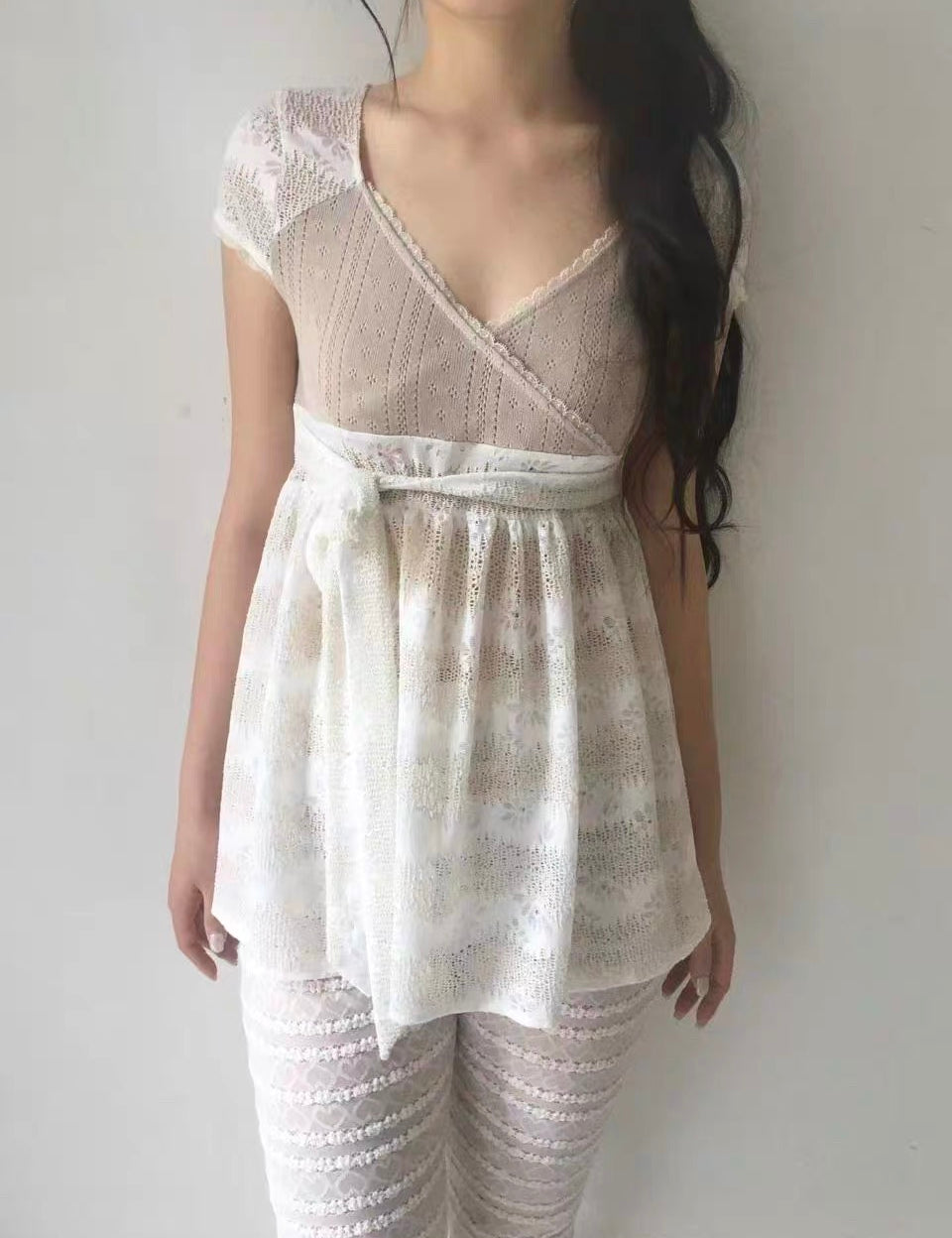 SicAstra Flower Diary Woodland Lace Wrap Top