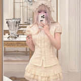 KittenClaw Vintage Lace Cross 100% Cotton Top