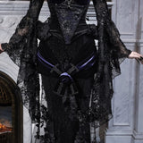 Blood Supply Moon Funeral Velvet Mermaid Tail Midi Skirt