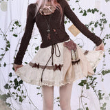 Rose Island Forest Tea Party Floral Mini Skirt with Bloomers