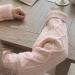 Get trendy with Angelic Sakura pink soft knitting sweater cardigan - Sweater available at Peiliee Shop. Grab yours for $25.50 today!