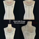 KittenClaw White Dream Cross Tank Corset Top