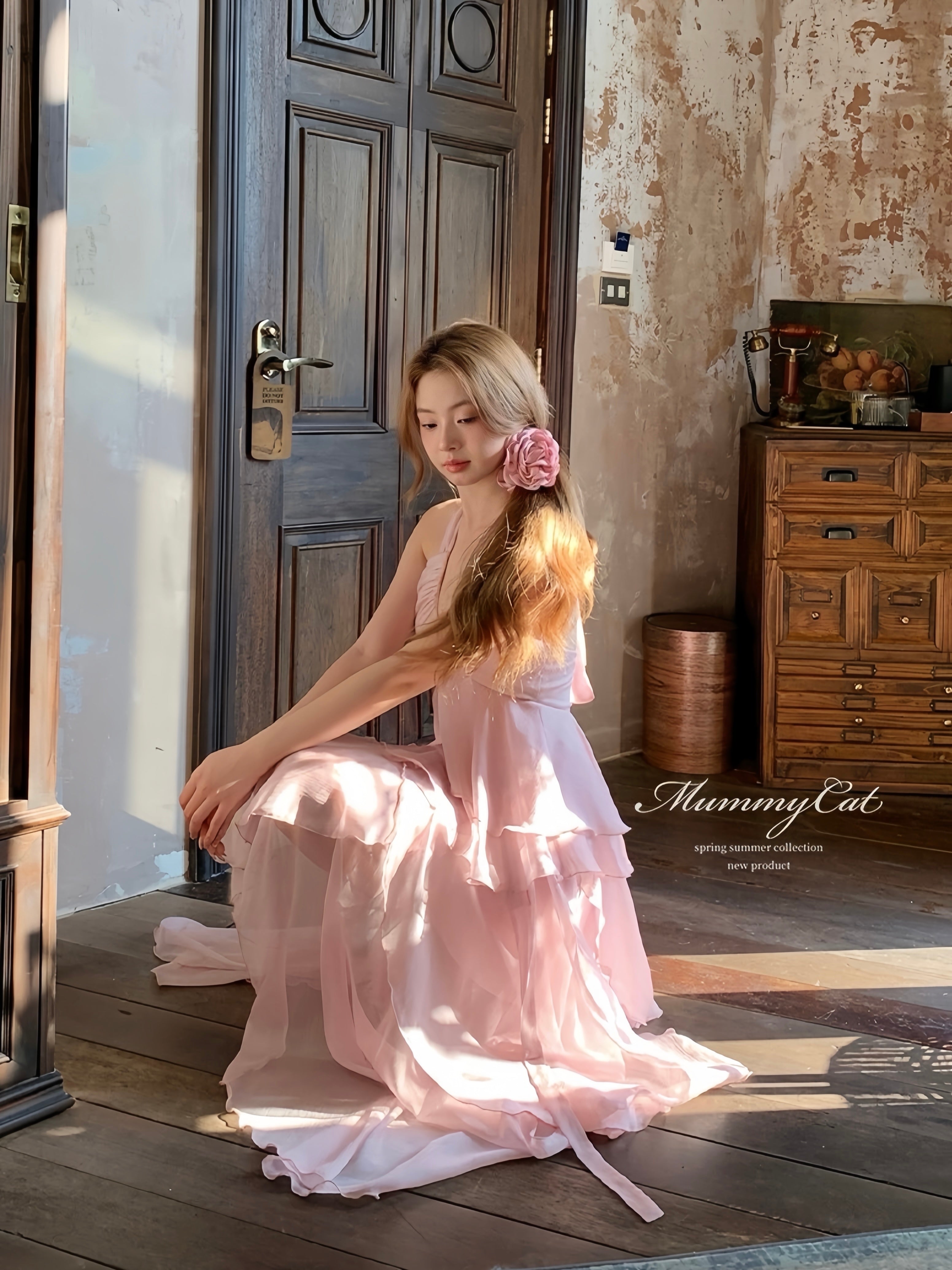 Get trendy with [Mummy Cat] Spring Sakura Rimantic Dress Set -  available at Peiliee Shop. Grab yours for $55 today!