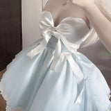 Get trendy with Moonlight Goddess Ribbon Mini Dress -  available at Peiliee Shop. Grab yours for $49.90 today!