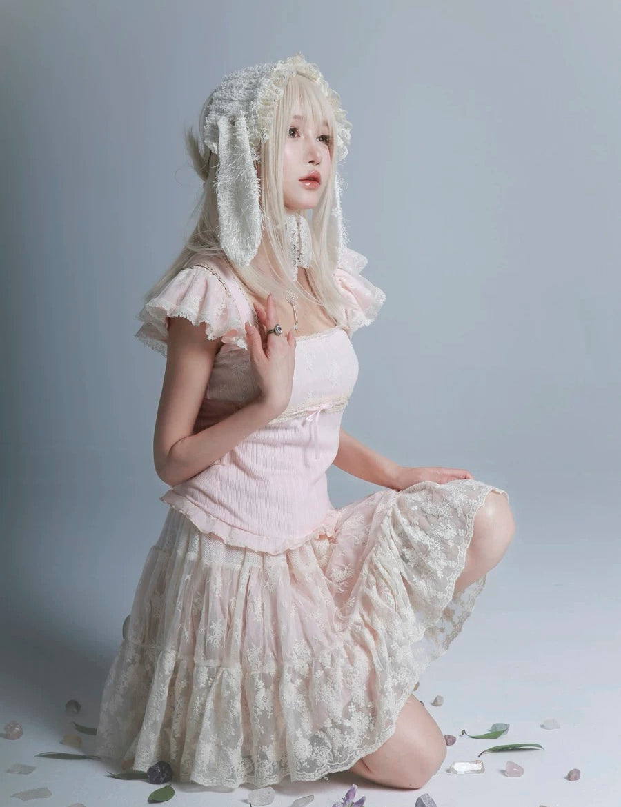Get trendy with Rose Island AW24 Elf Guardian - Cottage Fairy Core Mini Skirt - Skirt available at Peiliee Shop. Grab yours for $40 today!