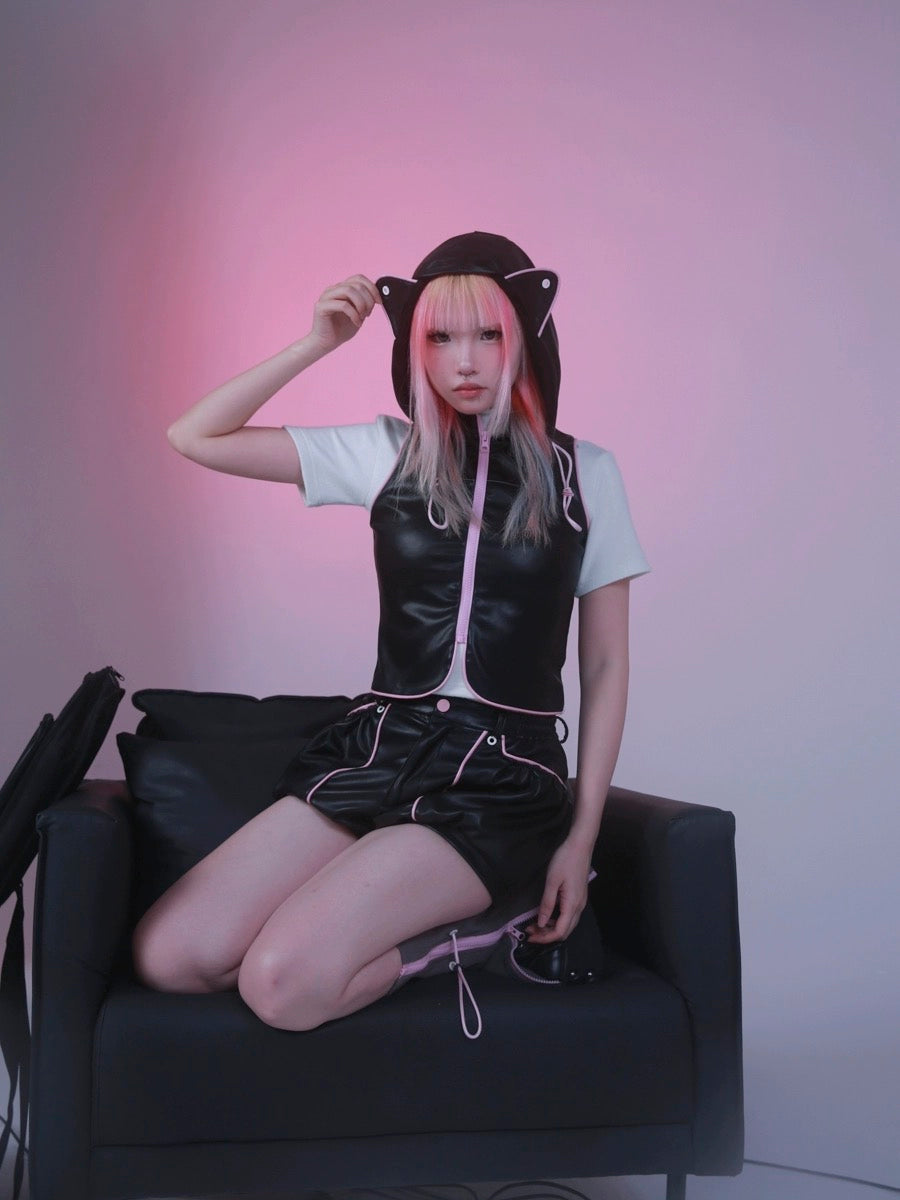 Get trendy with [Evil tooth] Punk Leather Pumpkin Pants - Shirts & Tops available at Peiliee Shop. Grab yours for $42 today!