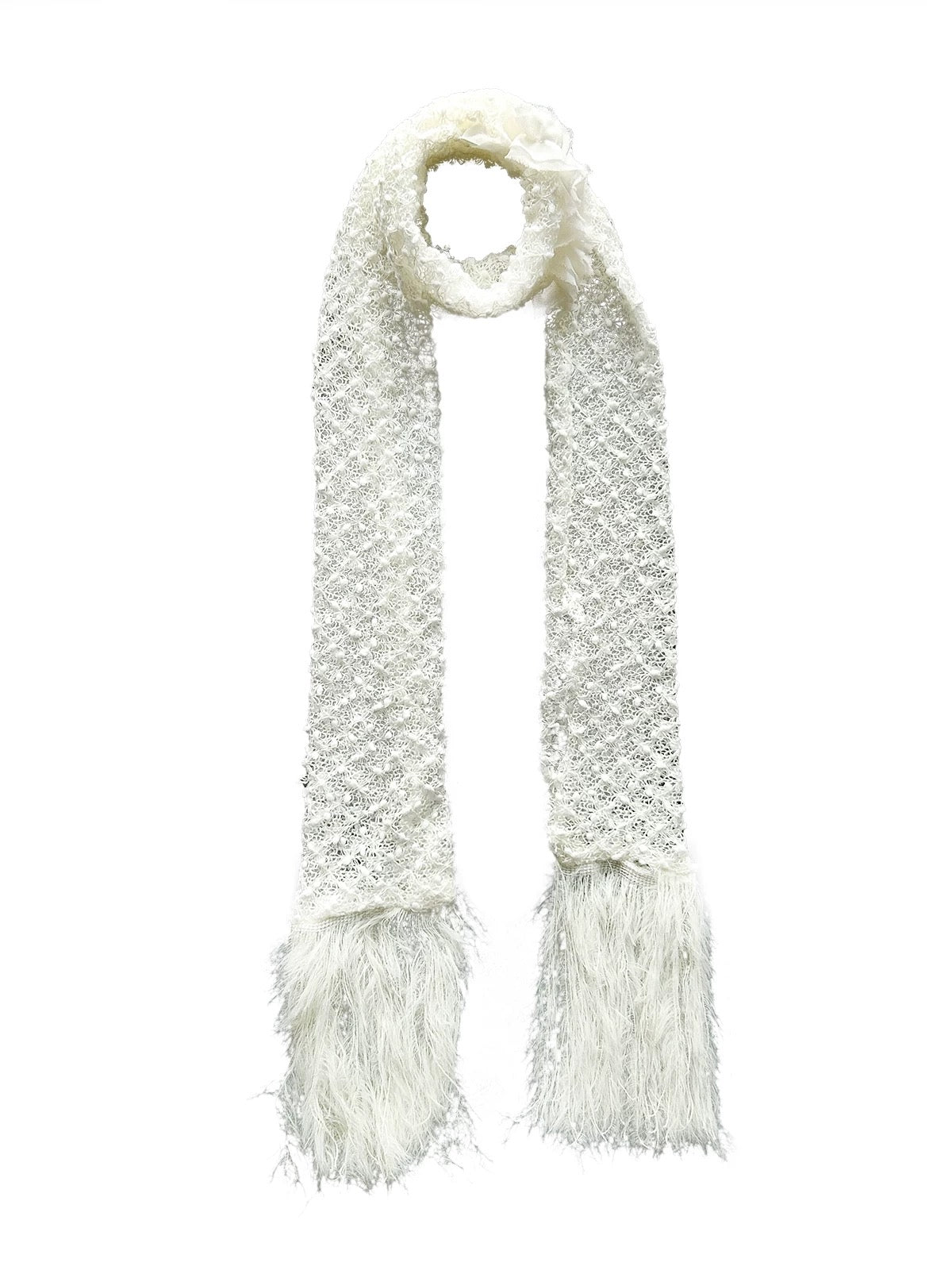Get trendy with [Rose Island]Snowy Feather Tassel Faux Fur Scarf - Coats & Jackets available at Peiliee Shop. Grab yours for $19.90 today!
