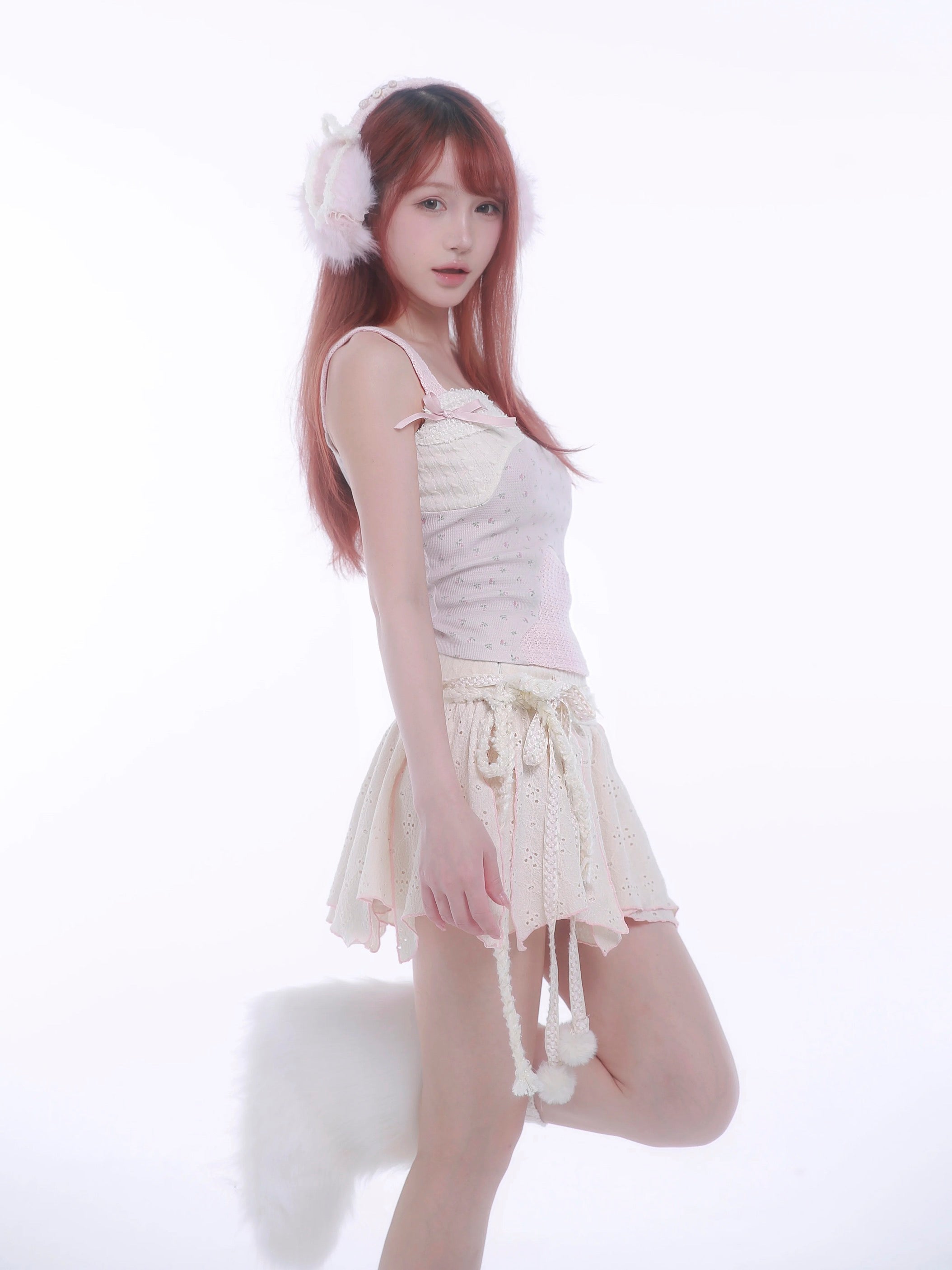 Get trendy with [Rose Island] Soft Cotton Dream Autumn Whisper Mini Skirt -  available at Peiliee Shop. Grab yours for $44 today!