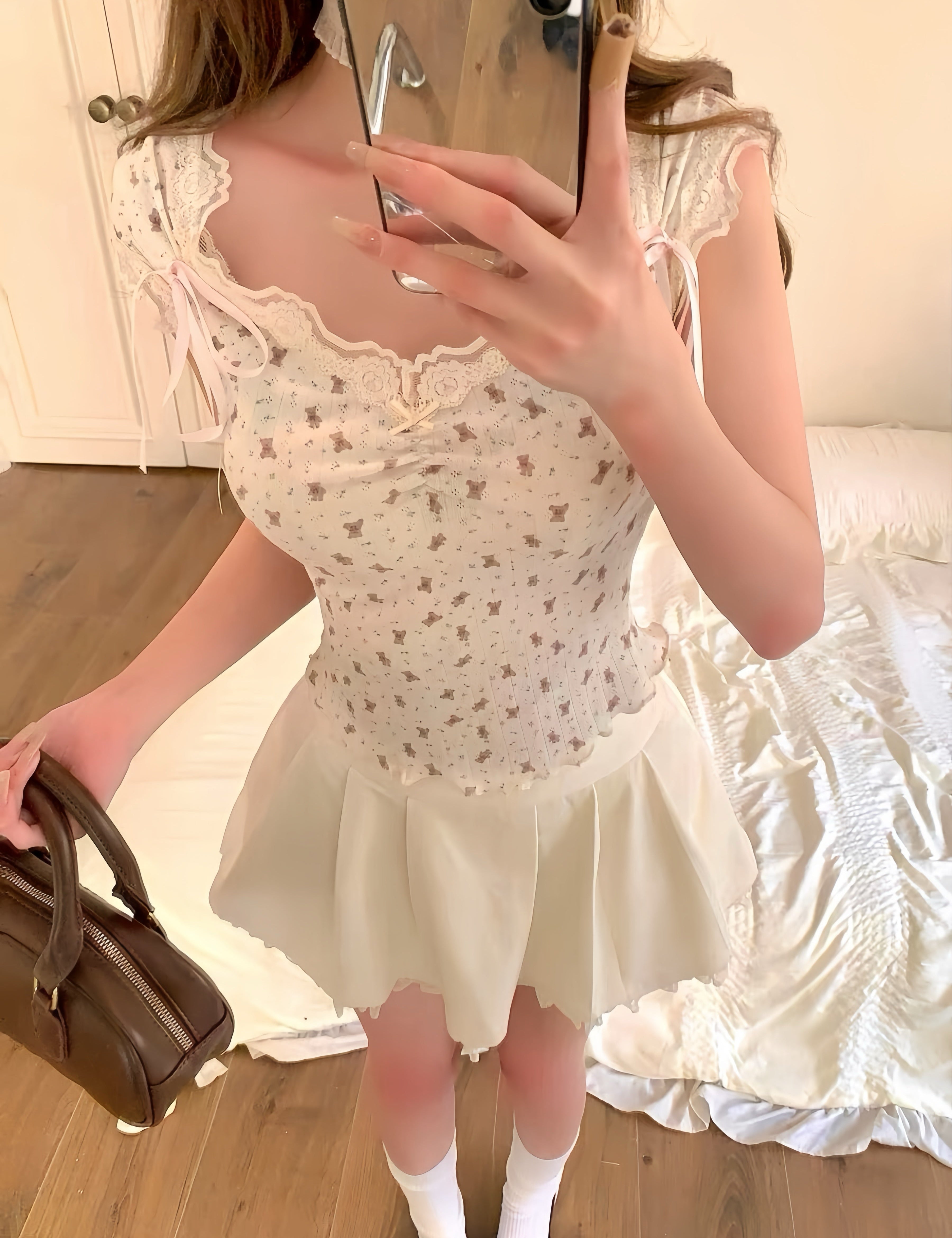 Get trendy with Spring Breeze floral girl set with top and skirt - Clothing available at Peiliee Shop. Grab yours for $28 today!