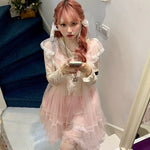 Get trendy with [August Unicorn] Rose romance transparent outer dress - Dresses available at Peiliee Shop. Grab yours for $75 today!