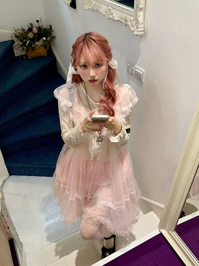 Get trendy with [August Unicorn] Rose romance transparent outer dress - Dresses available at Peiliee Shop. Grab yours for $75 today!