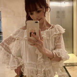 Rose Candy Summer Rose Cottage Morning Sweetie Lace Blouse and polka dots pants set