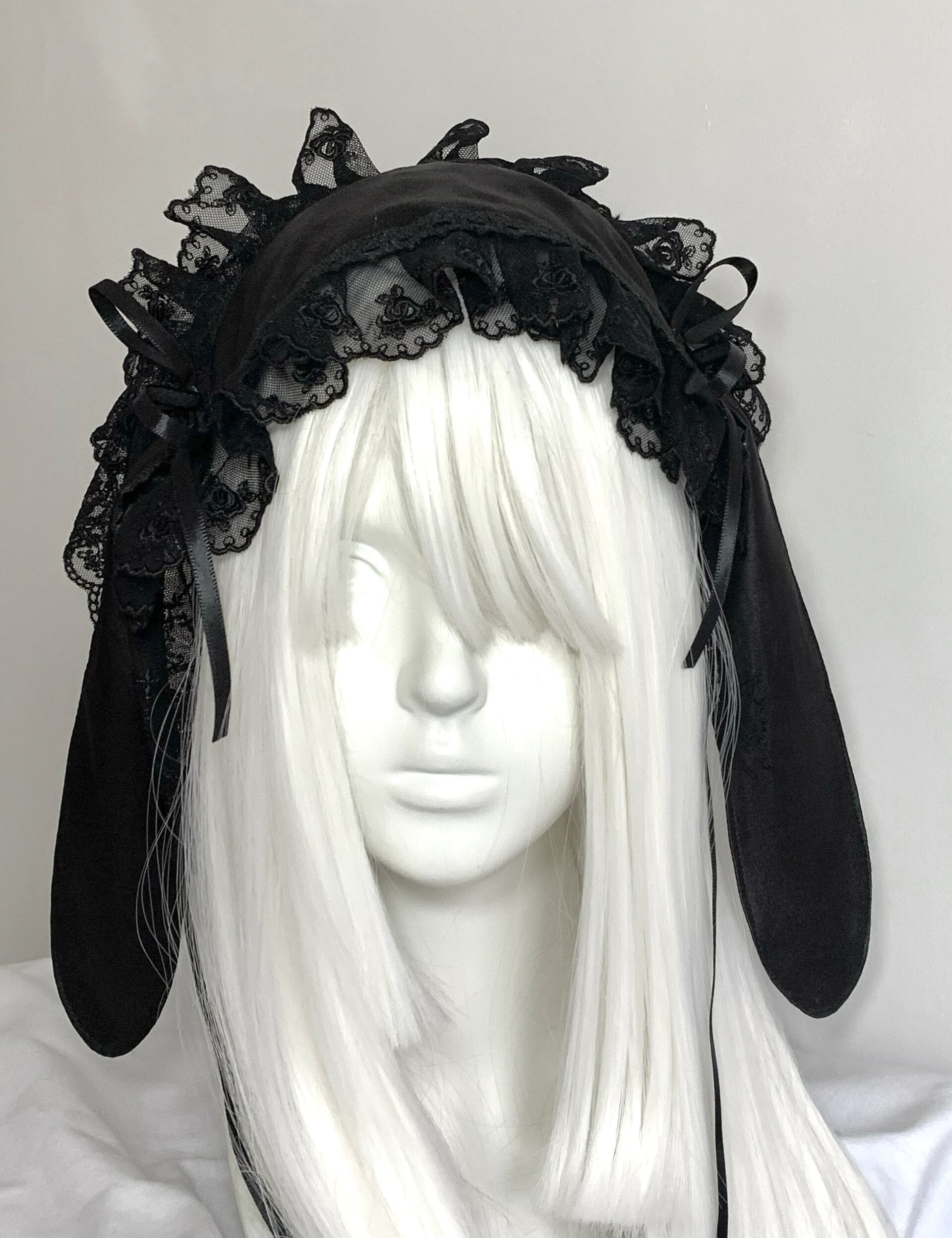 Get trendy with Black Version Handmade Bunny Hat Headband Gothic Lolita Fashion -  available at Peiliee Shop. Grab yours for $21.90 today!